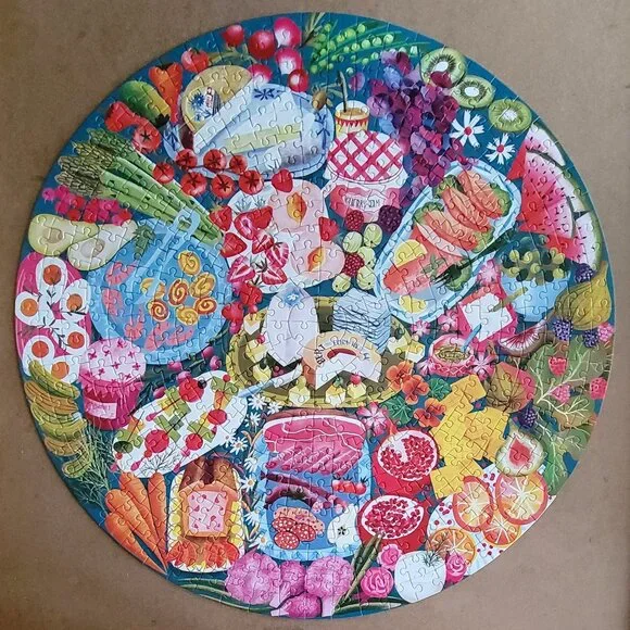 eeBoo CHARCUTERIE round Jigsaw Puzzle 500 pieces - Picture 2 of 9